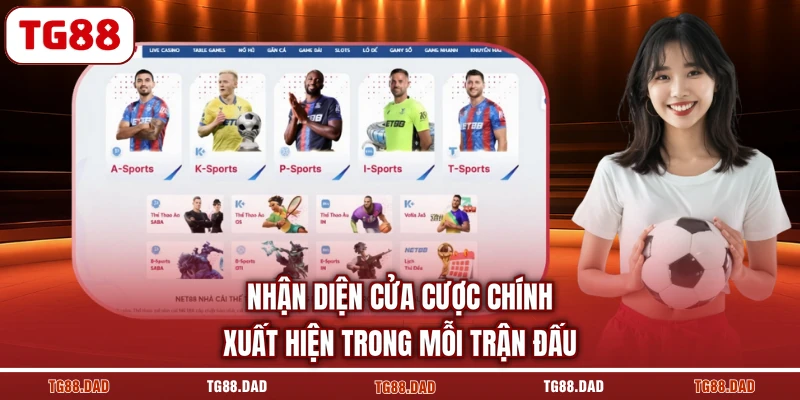 Nhận diện cửa cược chính xuất hiện trong mỗi trận đấu