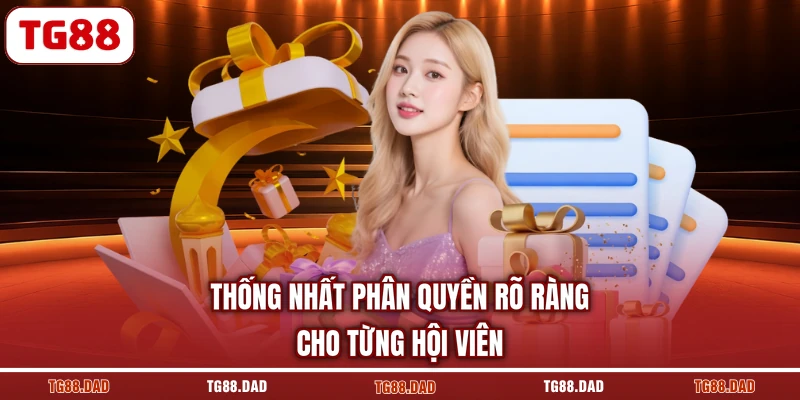 Thống nhất phân quyền rõ ràng cho từng hội viên