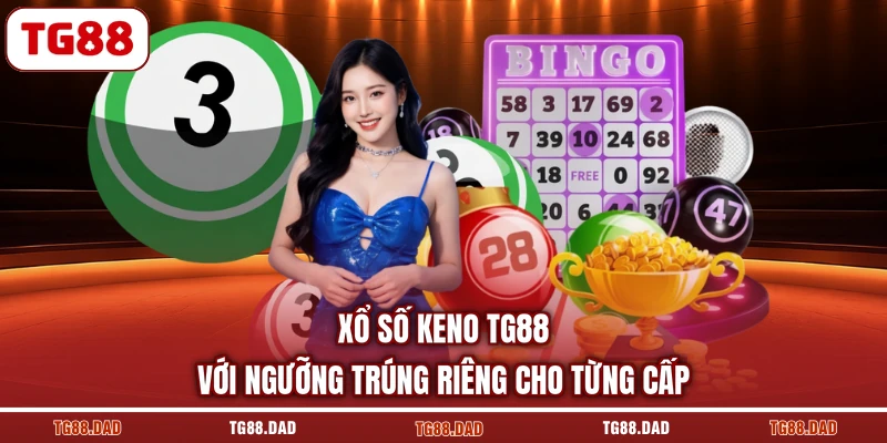 Xổ số keno TG88 với ngưỡng trúng riêng cho từng cấp